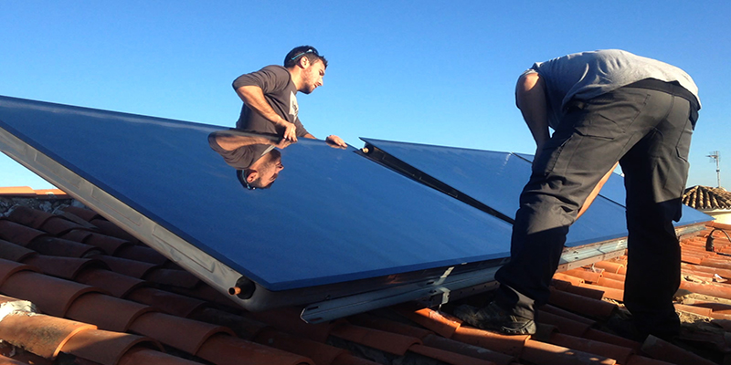 Solar installation work at MITEC